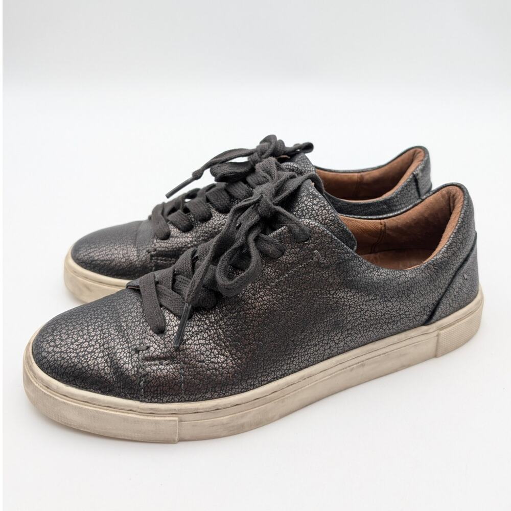 Frye Pewter Low Top Sneakers Shoes Women's Charcoal Metallic Size US6.5M EU37